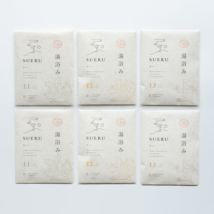 養生 入浴剤 3種(各2包入り)セット / ホホバ・ツバキ・ヨモギ / SUERU 湯浴み 11・12・13 各種2包 / [送料無料] / totonowa
