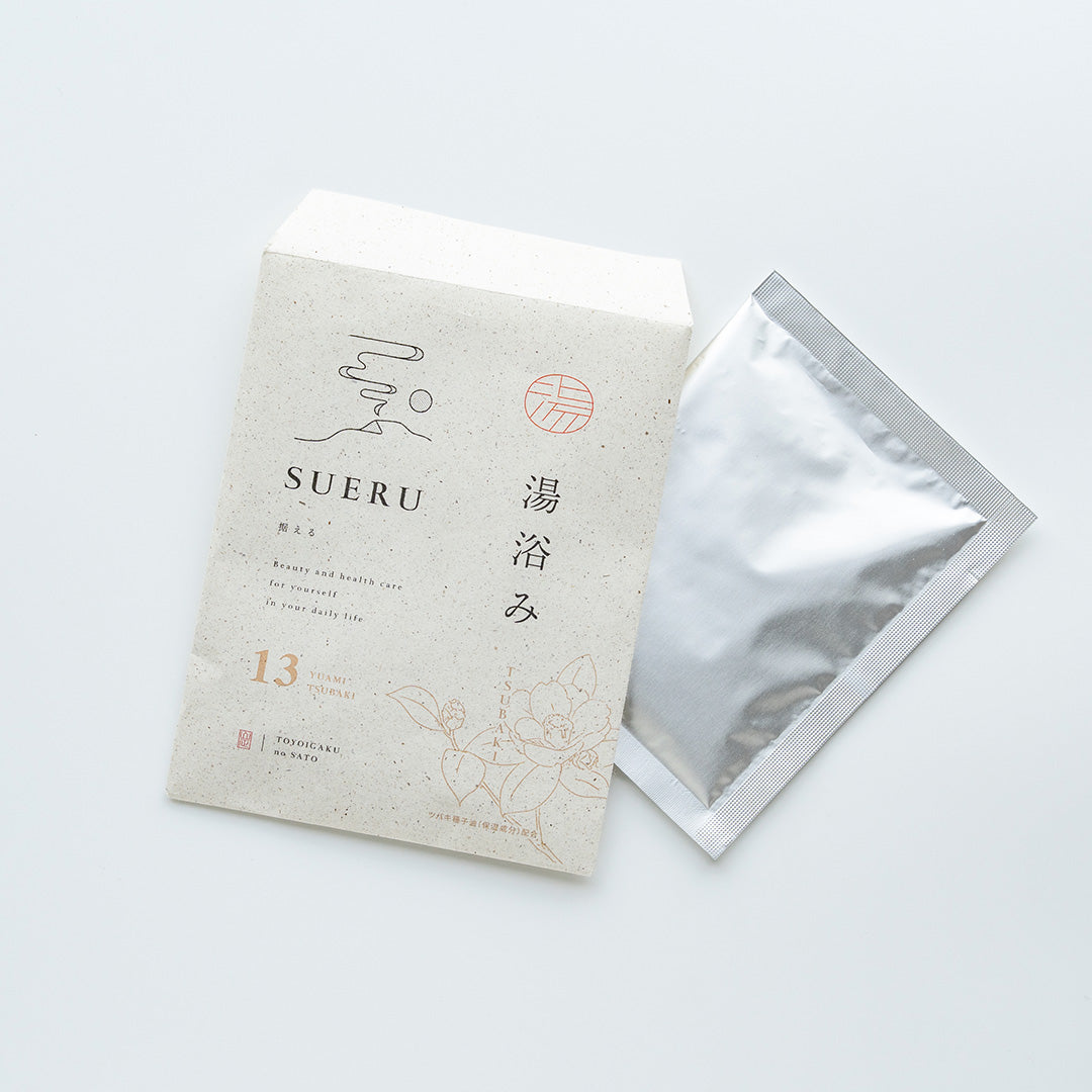 養生 入浴剤 ツバキ 椿オイル 海塩配合/ SUERU13 湯浴み TSUBAKI 3包入 / [送料無料] / totonowa