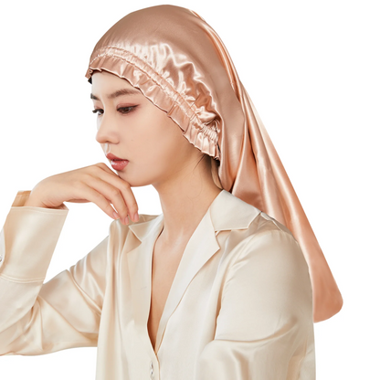 シルク 100% ナイトキャップ 56cm (ロングヘア用) シャンパン / ローズゴールド / ネイビー｜totonowa セレクト［送料無料］