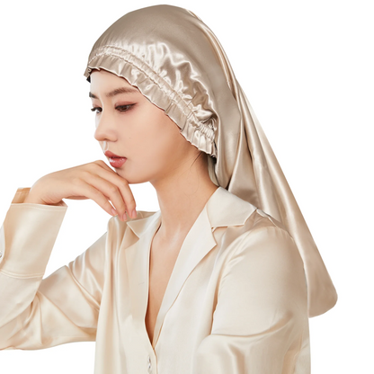 シルク 100% ナイトキャップ 56cm (ロングヘア用) シャンパン / ローズゴールド / ネイビー｜totonowa セレクト［送料無料］